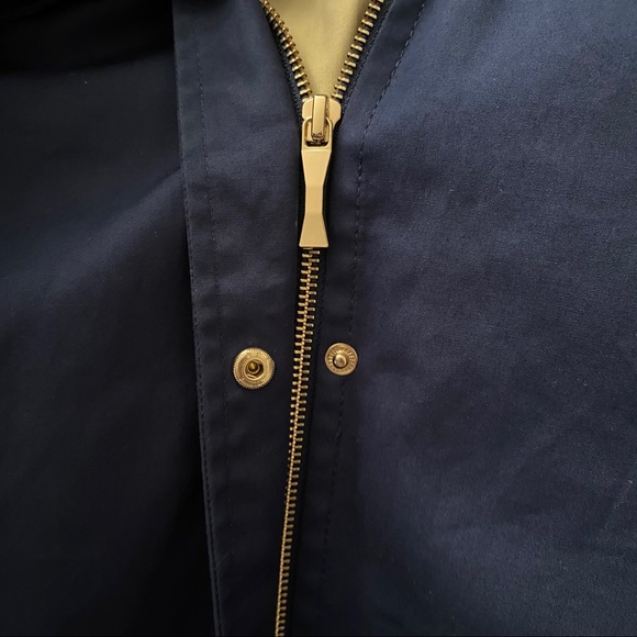 Kate Spade Coat Navy Blue Hood Zipper size Small - Picture 5 of 8